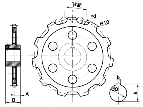 NE提升机链轮图纸